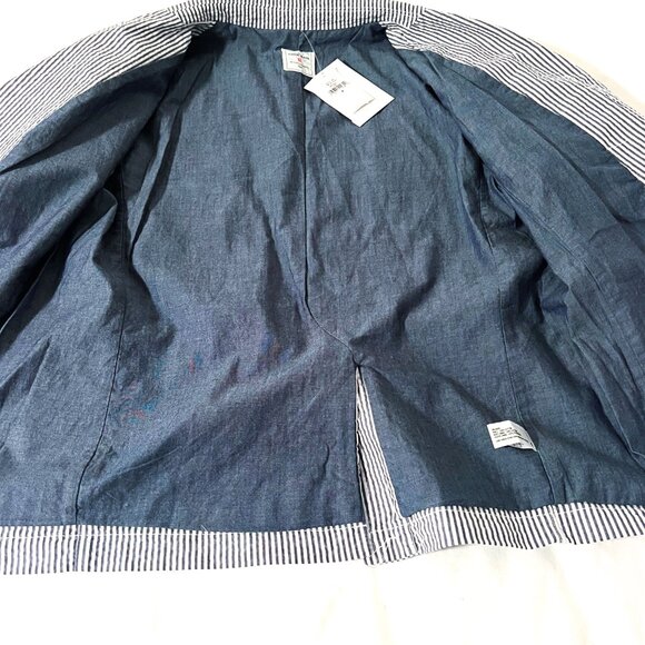 Brand new GAP Academy Blazer Gap Blue White Seersucker Jacket Size 8 - Picture 8 of 13